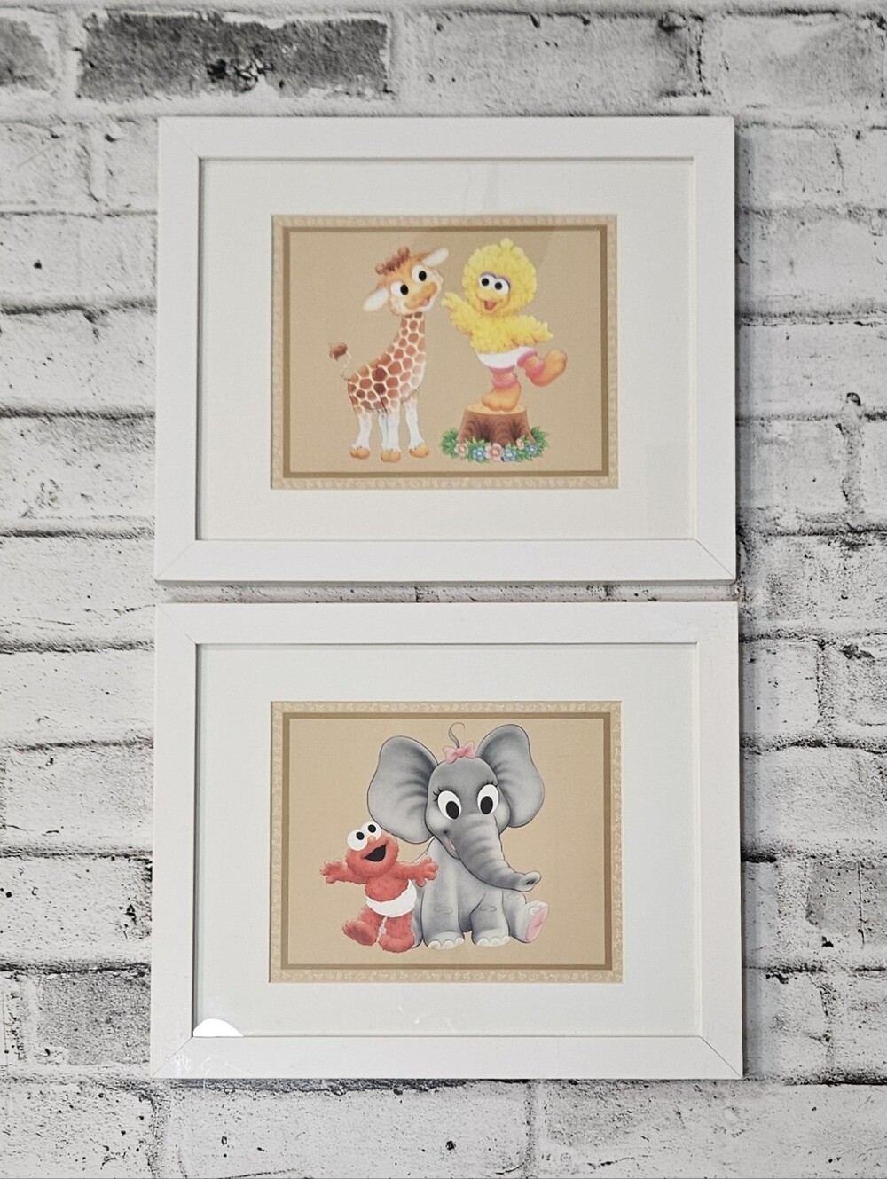 Sesame Street Elmo Big Bird Framed Nursery Wall Art Set of 2 Baby Decor